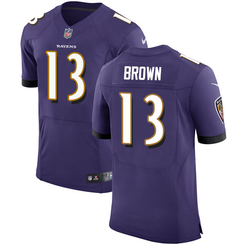 Nike Ravens #13 John Brown Purple Team Color Men's Stitched NFL Vapor Untouchable Elite Jersey - Click Image to Close